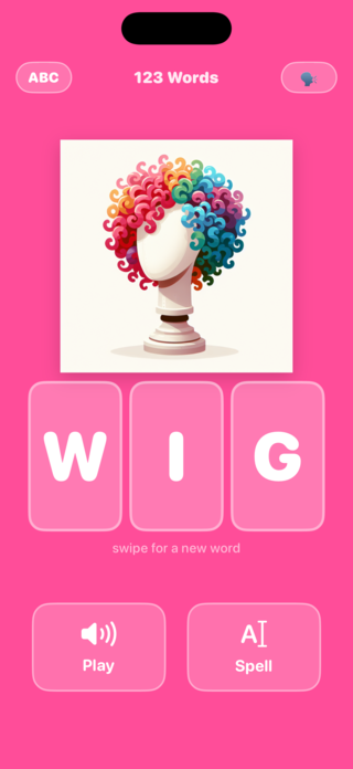 Main screen showing WIG